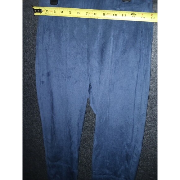 Max Mara Leisure Navy Blue Brera Faux Suede Like Leggings Pants Size Small - Picture 6 of 8